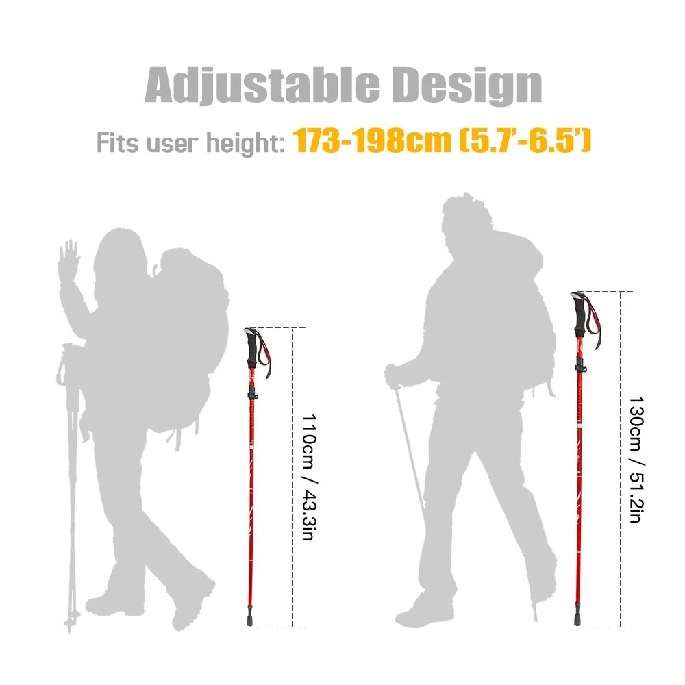 Justerbare Trekkingstaver med Ergonomisk Håndtak 5