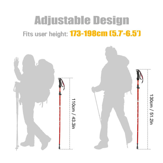 Justerbare Trekkingstaver med Ergonomisk Håndtak 5
