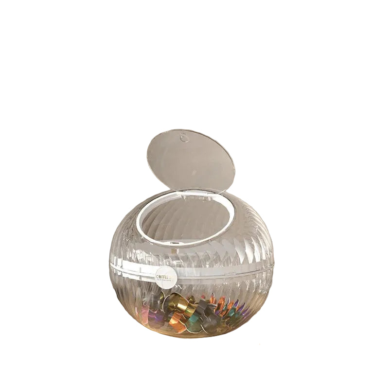 Kaffekapseldispenser Rund Design med Vippelokk 0