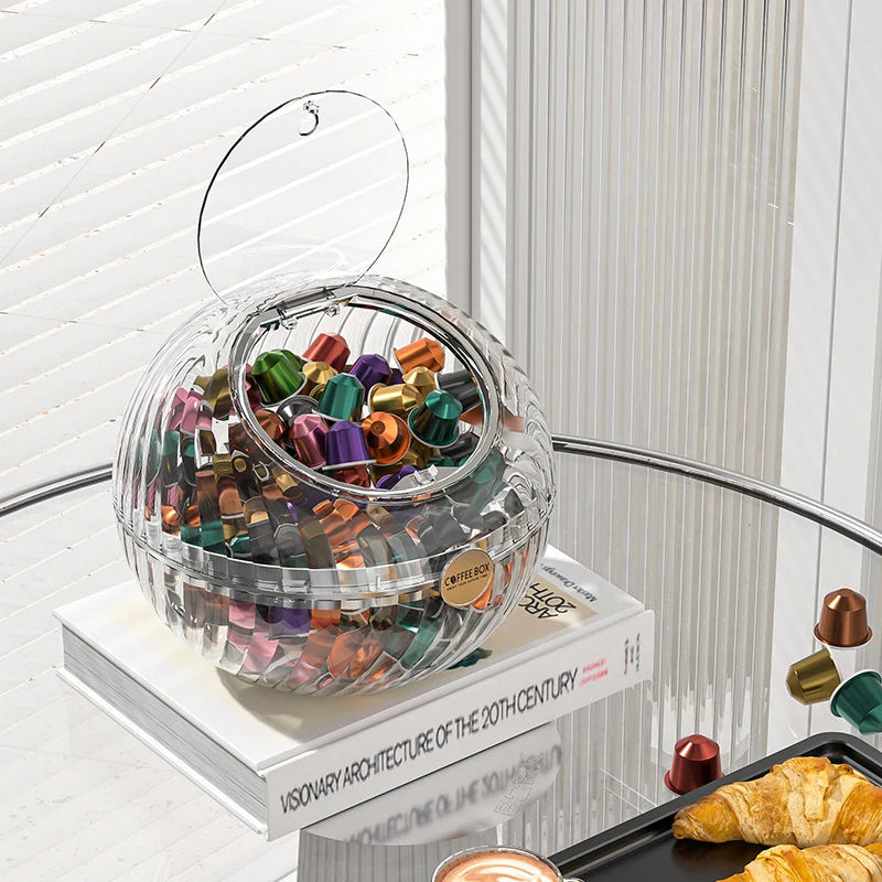 Kaffekapseldispenser Rund Design med Vippelokk 1