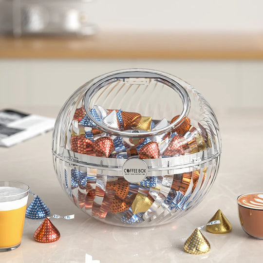 Kaffekapseldispenser Rund Design med Vippelokk 3