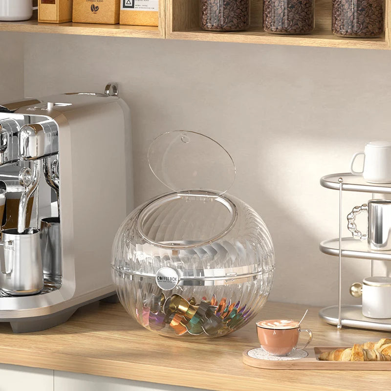 Kaffekapseldispenser Rund Design med Vippelokk 5