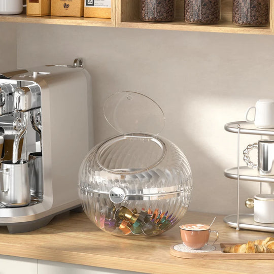 Kaffekapseldispenser Rund Design med Vippelokk 5