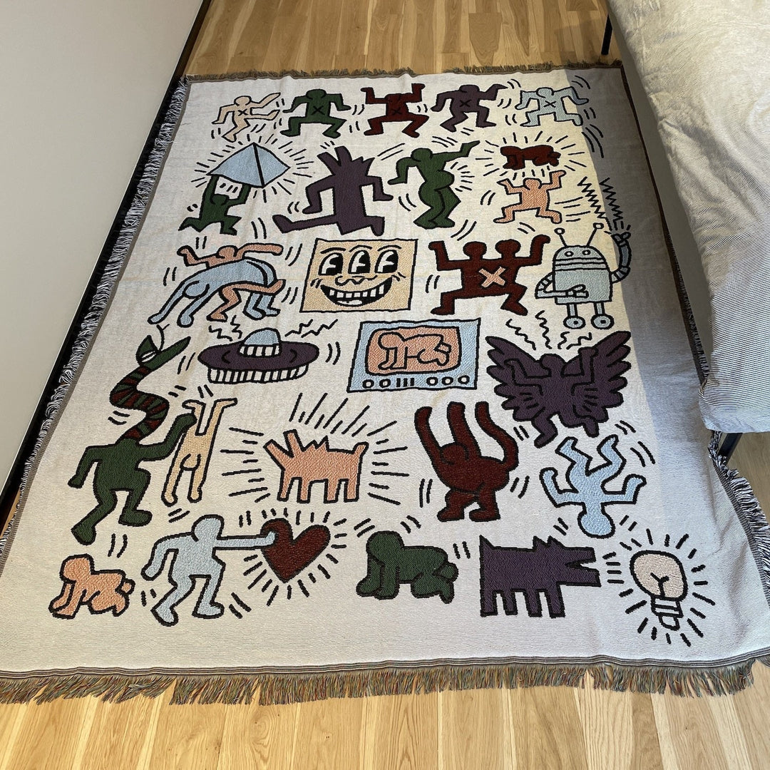 Kasteteppe med animert puslespilldesign og dusker 5
