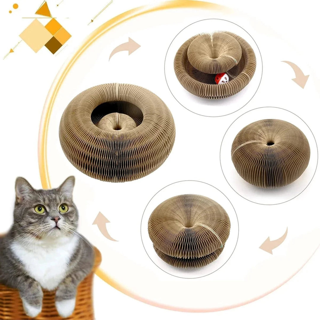 Kattens Klorebrett Rundt med Korrugert Design 1