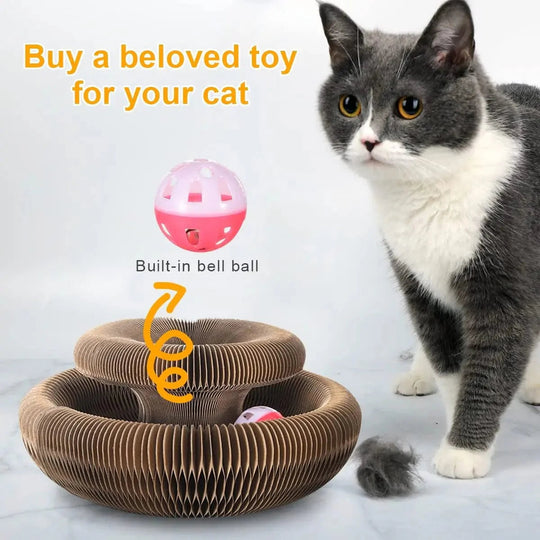 Kattens Klorebrett Rundt med Korrugert Design 2