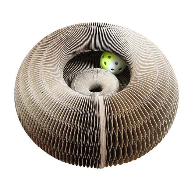 Kattens Klorebrett Rundt med Korrugert Design 6