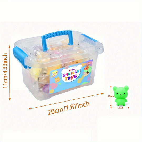 Kawaii Dyreleker Sett med 36 Søte Squishy Dyr 2