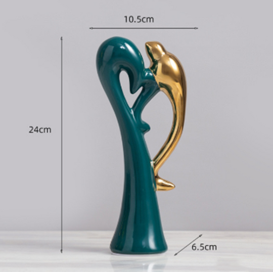 Keramisk Dekorasjon Dvergpapegøyer 2