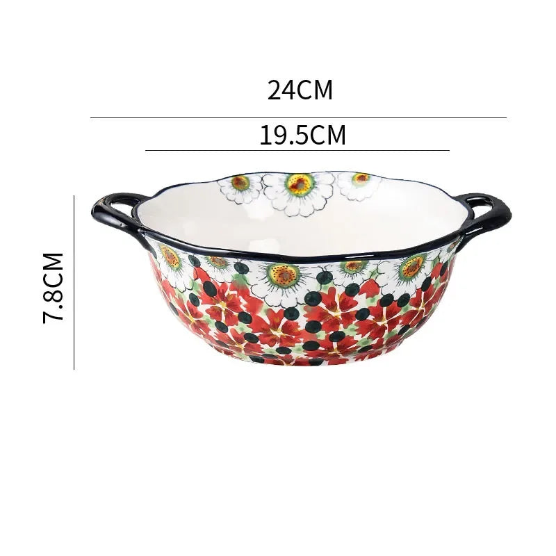 Keramiske Sommerskåler med Blomsterdesign 0