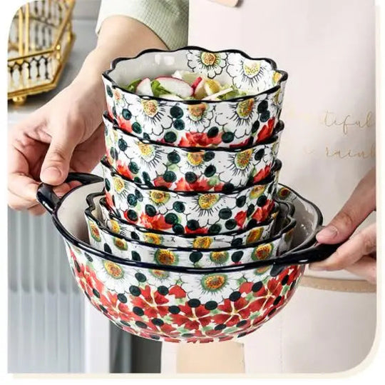 Keramiske Sommerskåler med Blomsterdesign 1