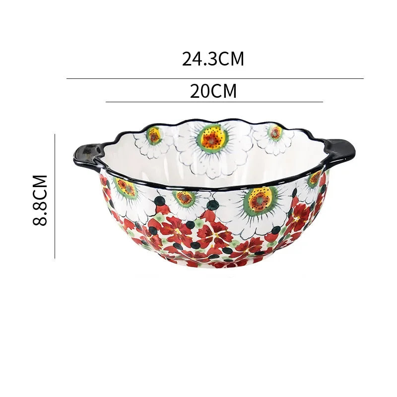 Keramiske Sommerskåler med Blomsterdesign 12
