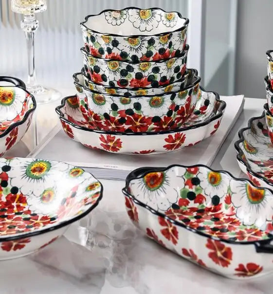 Keramiske Sommerskåler med Blomsterdesign 4