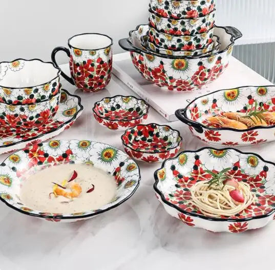Keramiske Sommerskåler med Blomsterdesign 5