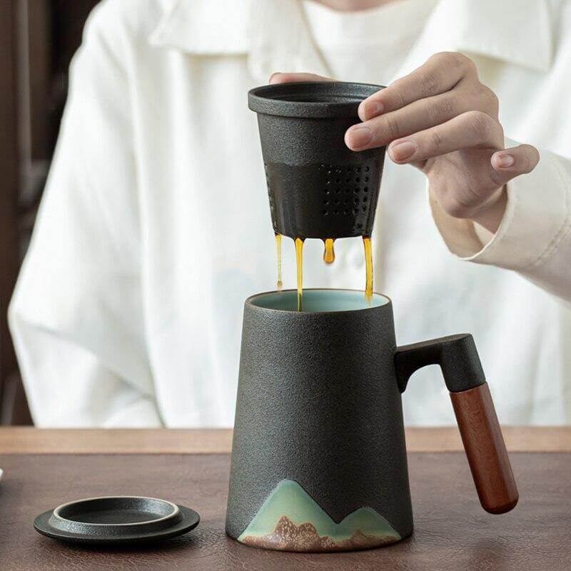 Keramiske Tekopper med Filter for Te og Kaffe 1