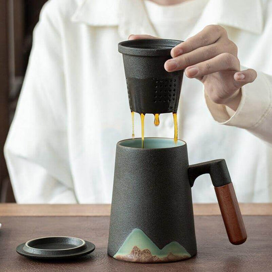 Keramiske Tekopper med Filter for Te og Kaffe 1