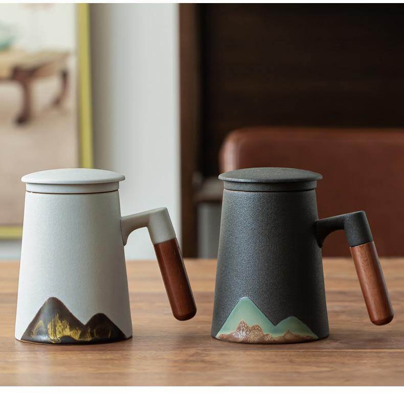 Keramiske Tekopper med Filter for Te og Kaffe 5