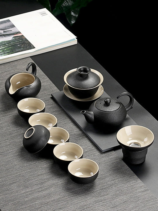 Kinesisk Stil Tekopp Sett Matt Svart 2