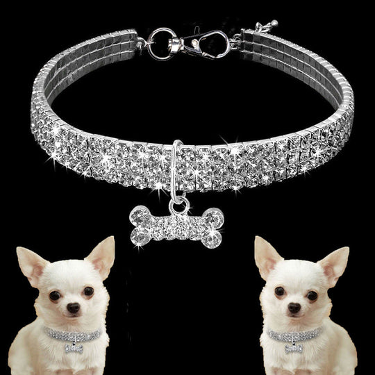 Kjæledyrhalsbånd med Bling Detaljer 3