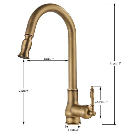 Kjøkkenkran Vintage Tap Svingbar Tut Retro Design 5