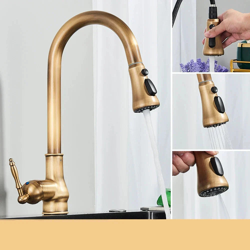 Kjøkkenkran Vintage Tap Svingbar Tut Retro Design 7