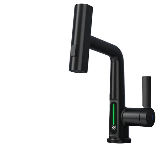 Kjøkkenkran med Uttrekkbar Slange og LED Temperaturdisplay 0