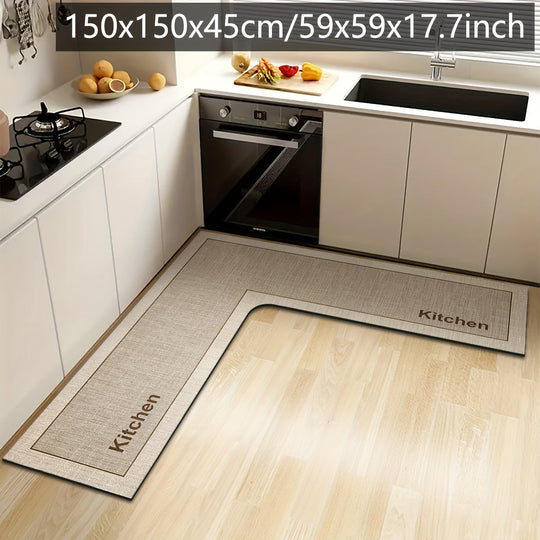 Kjøkkenmatte L-formet med Sklisikker Bunn 3