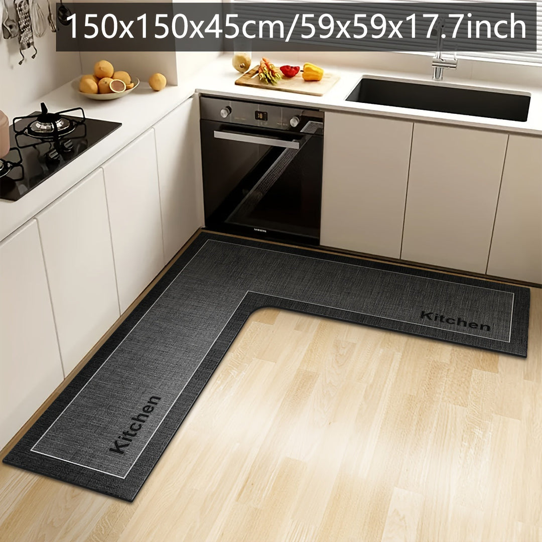 Kjøkkenmatte L-formet med Sklisikker Bunn 5