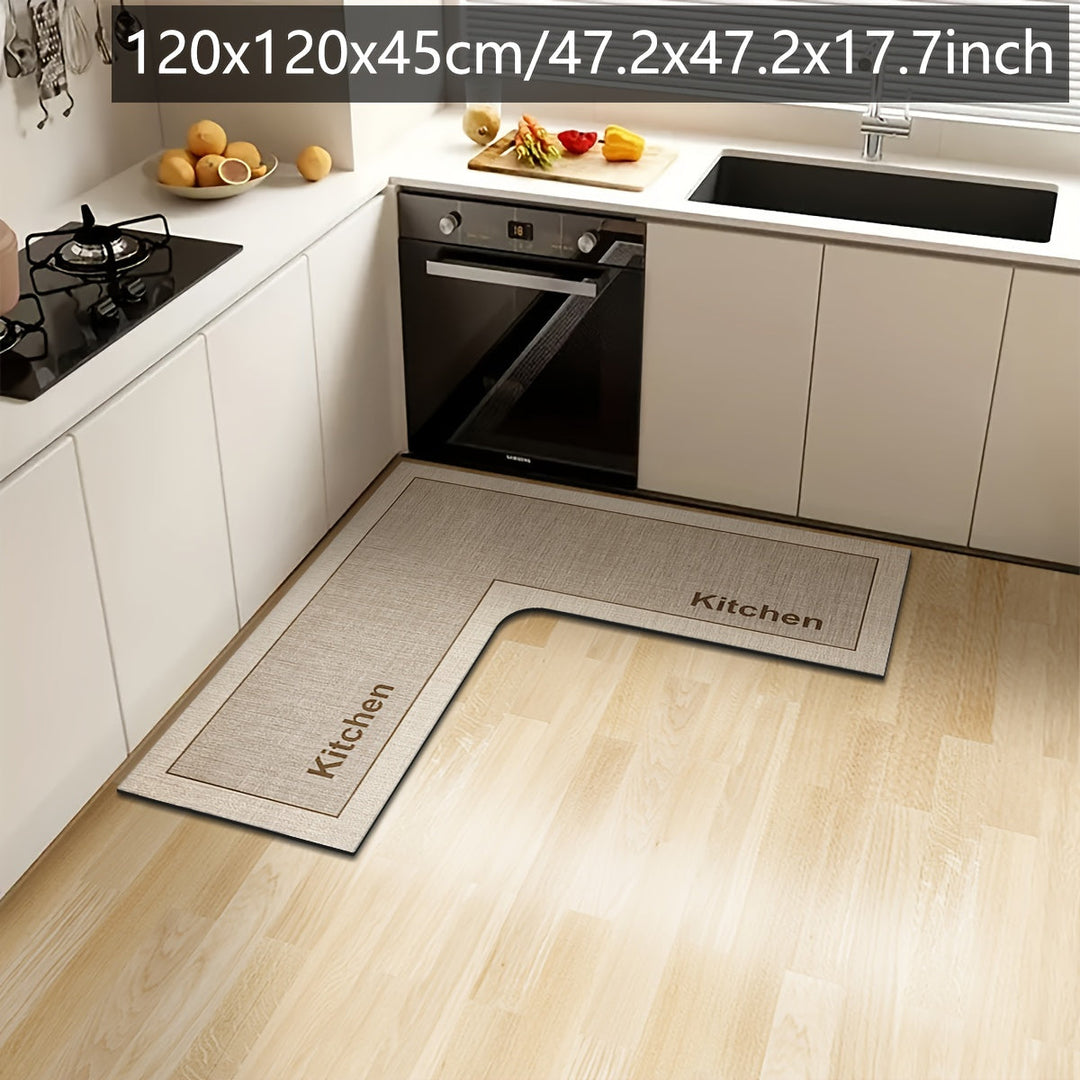 Kjøkkenmatte L-formet med Sklisikker Bunn 8