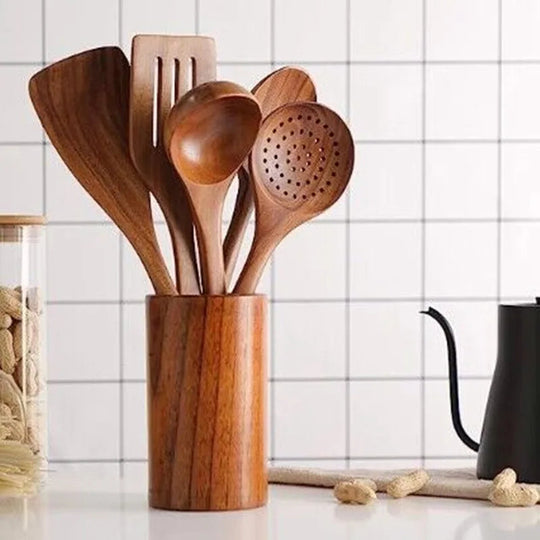 Kjøkkensett i Teaktre med Naturlig Design 8