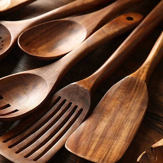 Kjøkkenutstyr Sett i Teak for Miljøvennlig Matlaging 3