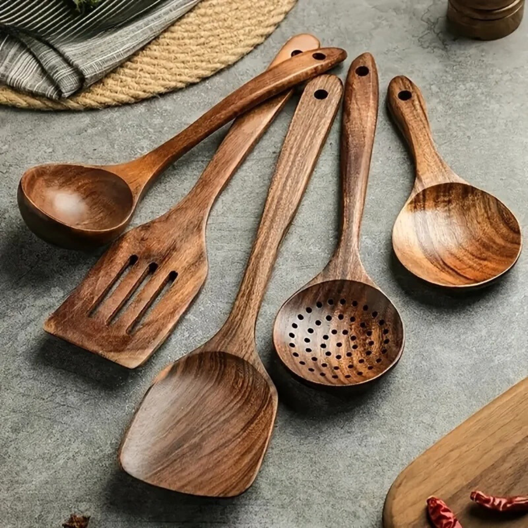 Kjøkkenutstyr Sett i Tre - Rustikk Design for Hjemmekokker 2