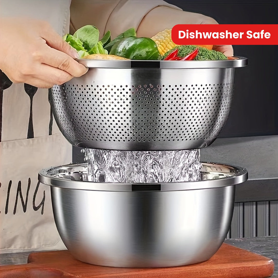 Kjøkkenutstyr Sett med Dørslag og Miksebolle 1