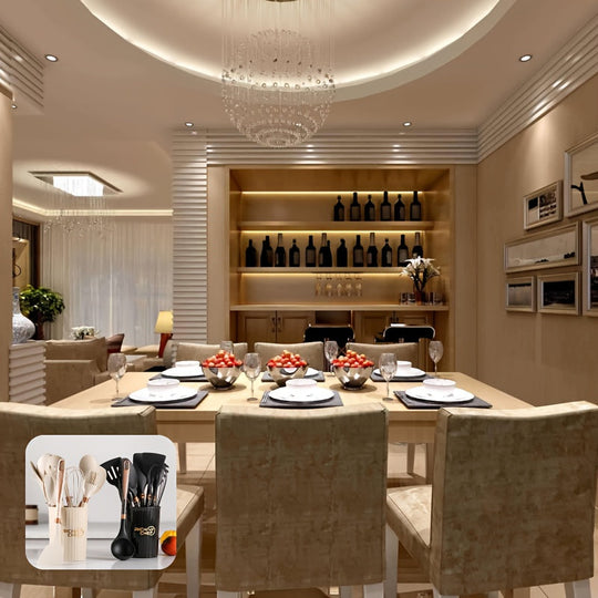 Kjøkkenutstyrsett med Silikonverktøy og Trehåndtak 4