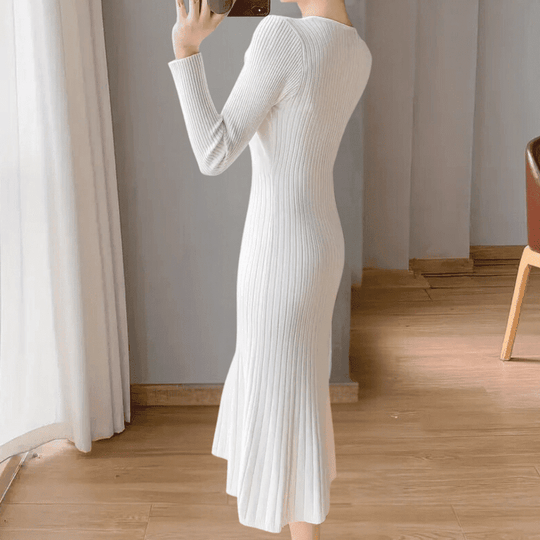 Kjoler Dame Strikket Design Polyester Komfortabel 3