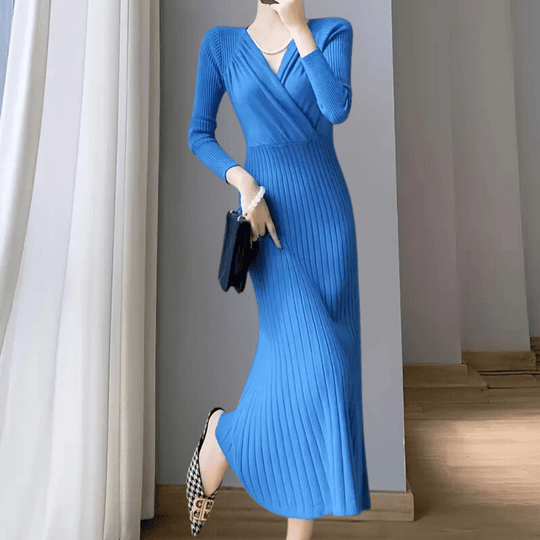 Kjoler Dame Strikket Design Polyester Komfortabel 4