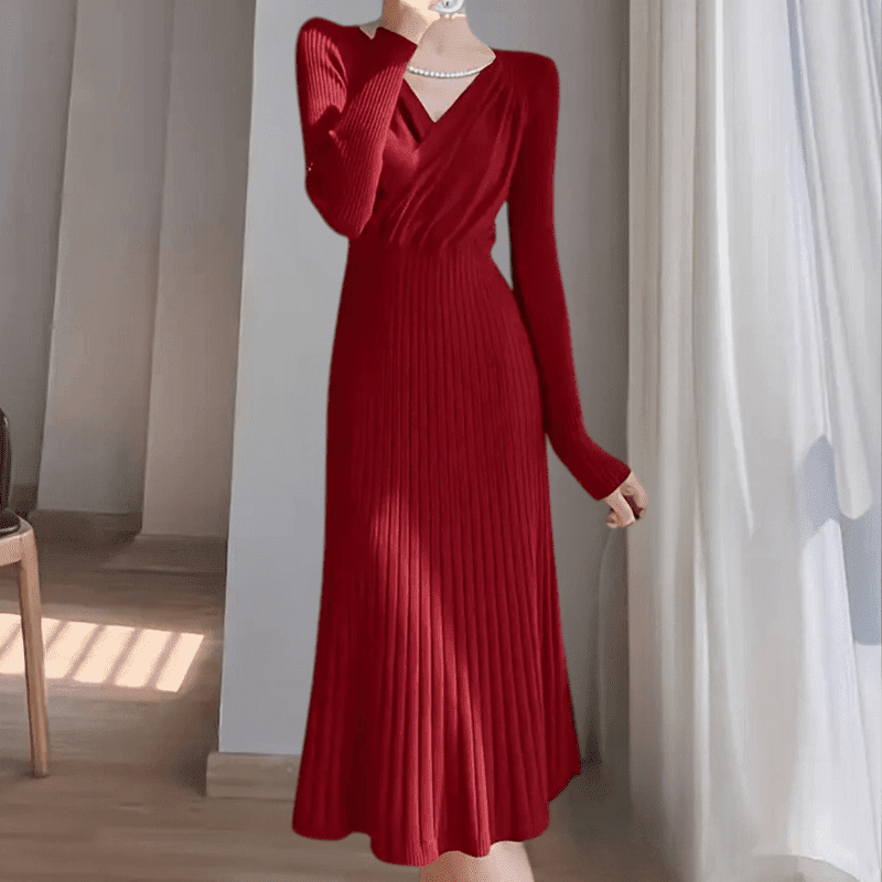 Kjoler Dame Strikket Design Polyester Komfortabel 5