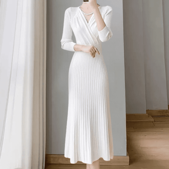 Kjoler Dame Strikket Design Polyester Komfortabel 6
