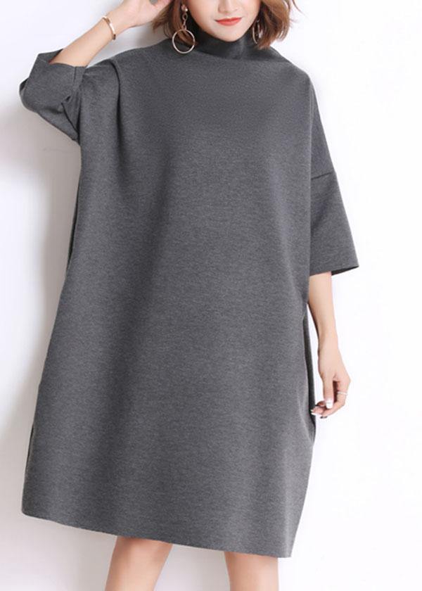 Klassisk Turtleneck Kjole med Halve Ermer for Damer 1