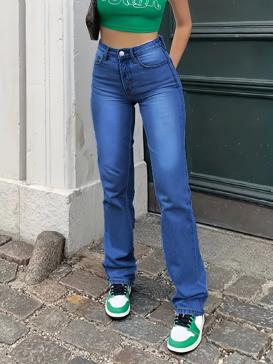 Klassiske Rette Jeans for Kvinner Med Allsidig Design 7