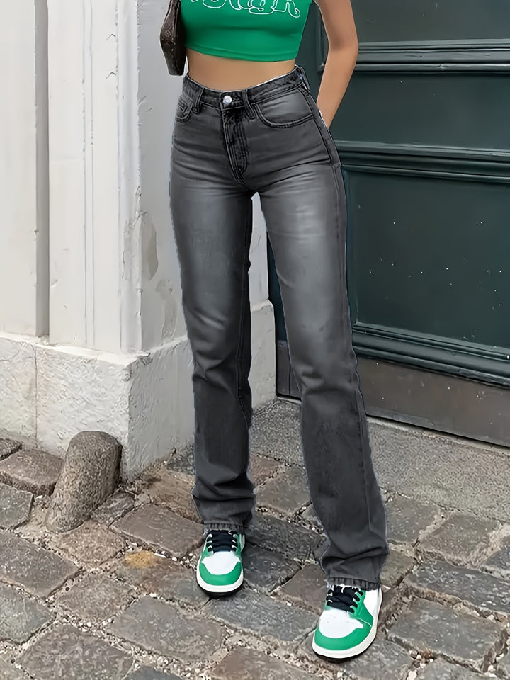 Klassiske Rette Jeans for Kvinner Med Allsidig Design 8