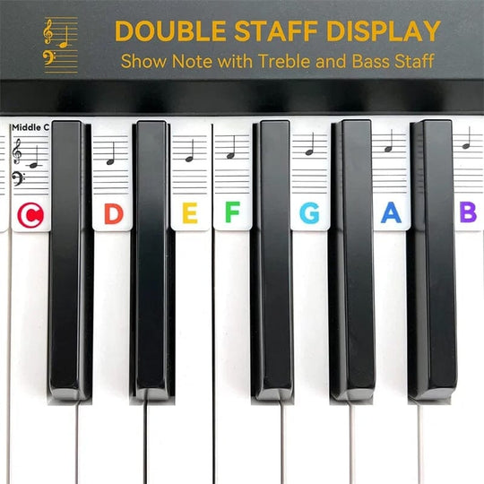 Klaviaturnoter for Piano Avtakbare Etiketter Fargerik Design 3