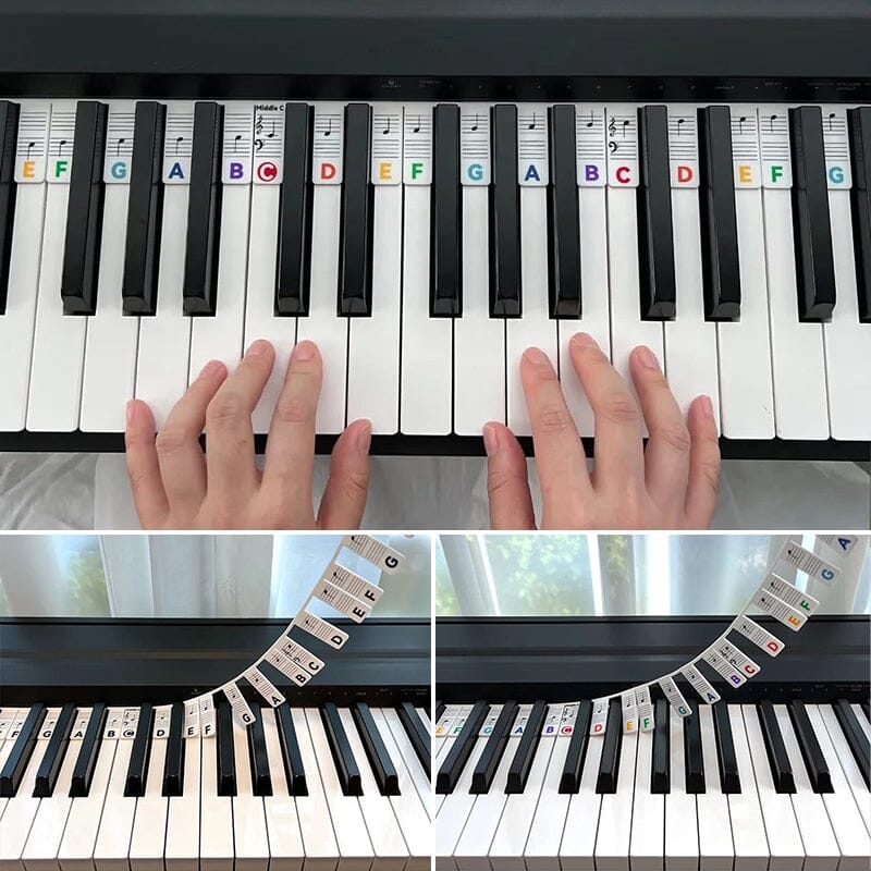 Klaviaturnoter for Piano Avtakbare Etiketter Fargerik Design 8