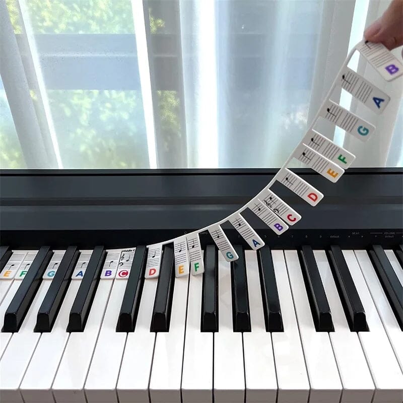 Klaviaturnoter for Piano Avtakbare Etiketter Fargerik Design 9