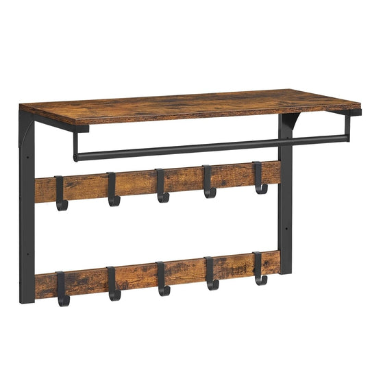 Klesstativ med Hylle og Kroker for Veggmontering 0