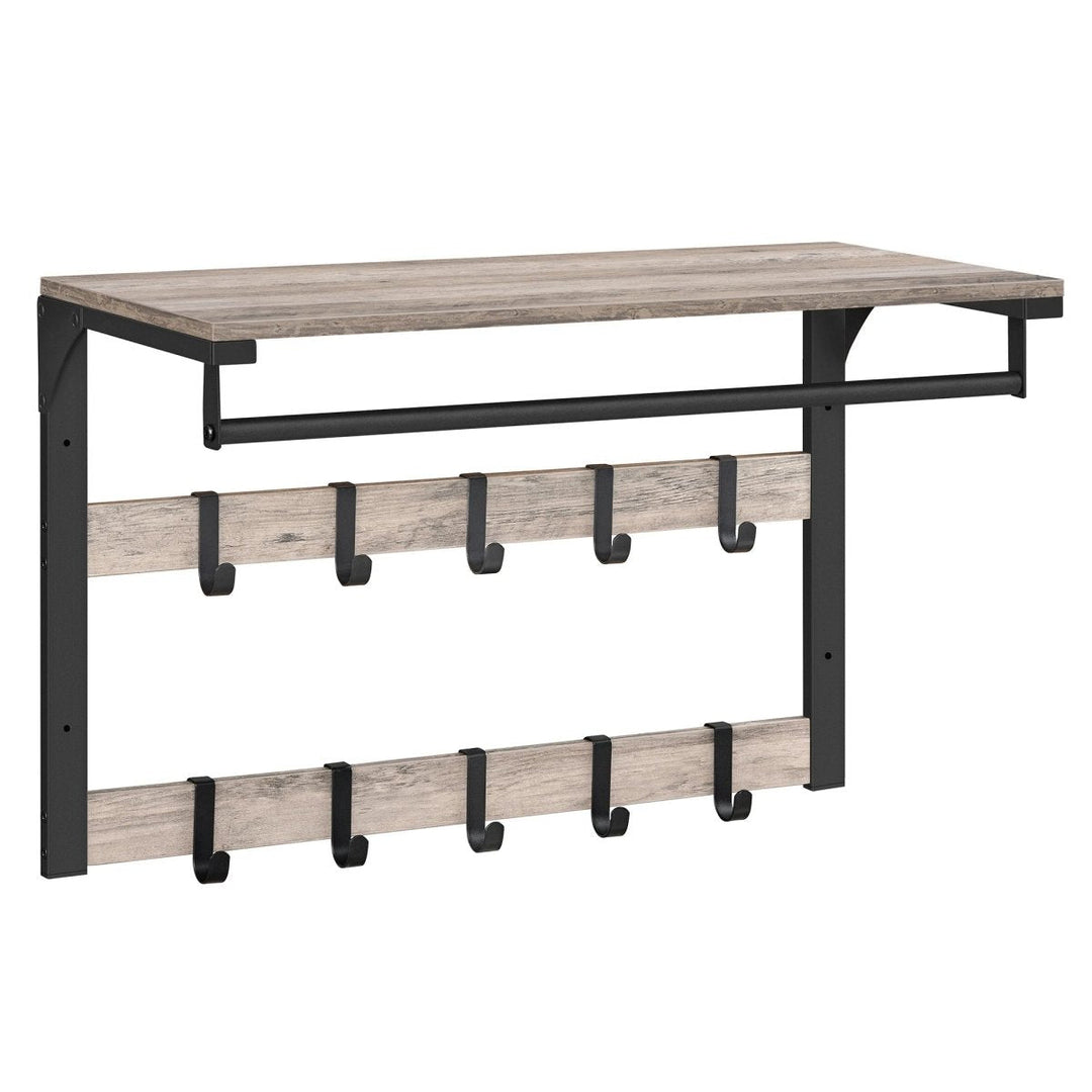 Klesstativ med Hylle og Kroker for Veggmontering 8