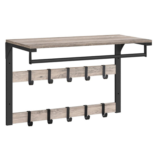 Klesstativ med Hylle og Kroker for Veggmontering 8