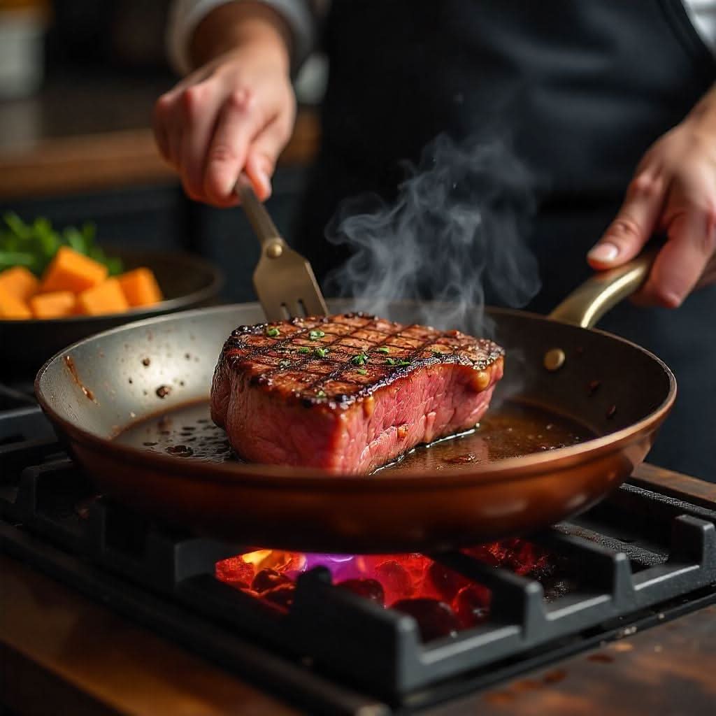 Kobberpanne Profesjonell med Non-Stick Belegg 2