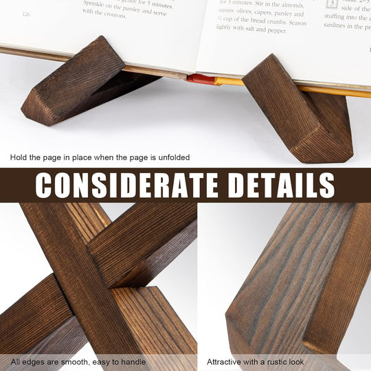 Kokebokstativ i Tre – Justerbar Rustikk Oppskriftsbokholder for Kjøkken 1