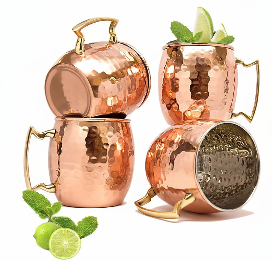 Kopper med Hamret Design for Kald Drikke 0